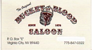 Bucket of Blood Saloon, 1 South C Street, Virginia City NV 89440, (775) 847-0322