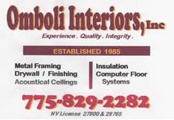 Omboli Interiors Incorporated 4200 Rewana Way, Suite 505 Reno, NV 89502 P.O. Box 10648, Reno, NV 89510 Phone: 775-829-2282 Fax: 775-829-1085 